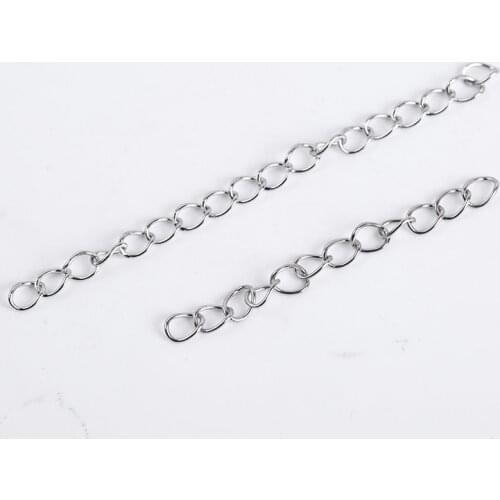 50Pcs 5 7cm Stainless Steel Extender Chains Bracelet Necklace Diy Accessories Extension Tail Chains For Jewelry Making Supplies