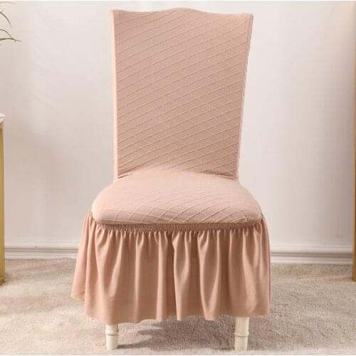 Elastic Ruffled Long Skirt Chair Cover Dust-proof Slipcover