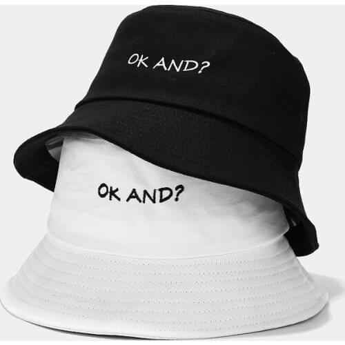 Cotton Ok Letter Bucket Hat Fisherman Hat Outdoor Travel Hat Sun Cap Hats for Men and Women 326