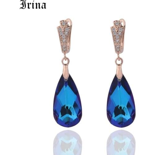 Irina 6 Color Water Drop Earrings Fashion Crystal From Zircon Earrings For Women Dangle Earrings Wedding Party Jewelry