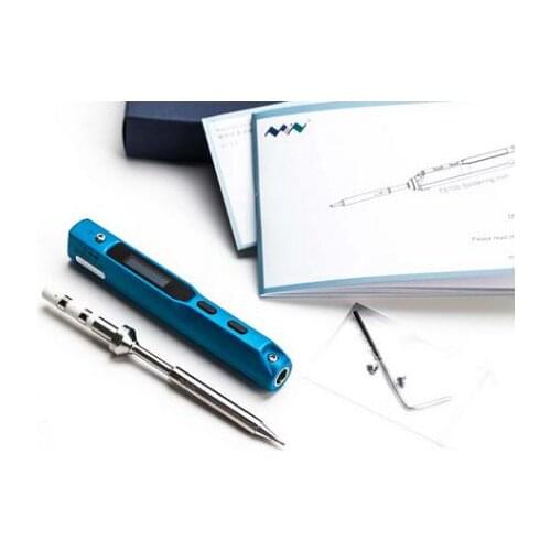 Mini Portable 65W Programmable TS100 Electric Soldering Iron Digital LCD Blue Case With B2 Tip For Option