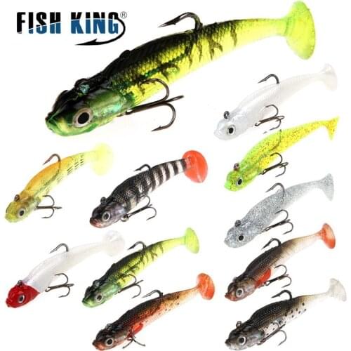 Soft Baits 1pc Lures 8cm/8.9g Jig Lead Head Fishing Lures Swimbait Shad Bait with Treble Hook For Carp Wobblers
