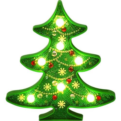 Santa Claus Christmas Tree Light Lamp 5D DIY Diamond Painting Kit Embroidery Mosaic Gift For Kids Family Desk Decoraiton