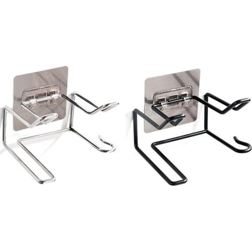 Hair Dryer Holder Wall Mounted No Drilling Blow Dryer Holder Rack Stainless Steel Hair Styling Tools Organizer