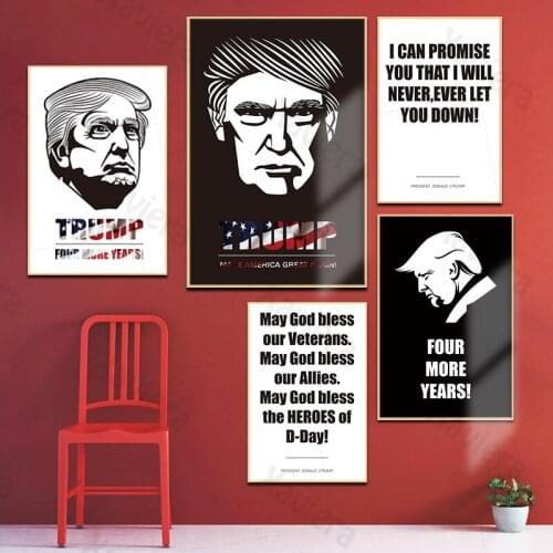 Cartoon Donald Trump Wall Art Poster Us Presidential Campaign Hd Print Canvas Painting Home Decor Living Room Picture Frameless