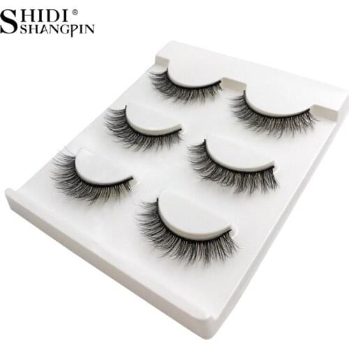 SHIDISHANGPIN 3d Mink Eyelashes Hand Made 3 Pairs False Eyelash Natural Long False Lashes Make Up Beauty Tools Maquiagem X01