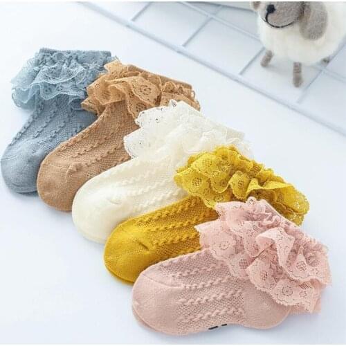 Baby Girl Socks Lace Ruffle Spring Summer Mesh Thin Kids Socks Cotton Newborn Infant Children Casual Princess Socks 0 -5 Years