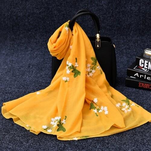 New Cotton Embroidered and Linen Scarf Womens National Style Seaside Travel Sun Protection Air Conditioning Shawl