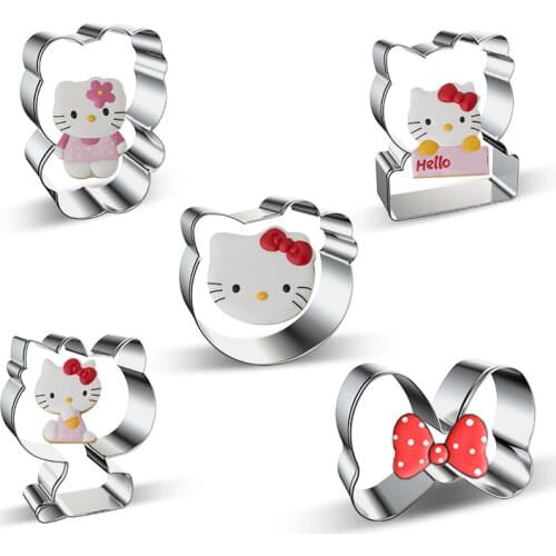 Pretty Kitty Cookie Cutter Stainless Steel Biscuit Cut Mold Baking Fruit Cut Cake Mold Embossing Printing Die