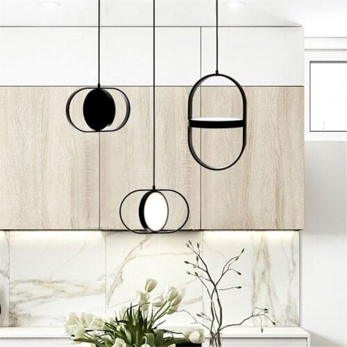 Modern Dinner Table Led Pendant Light Art Creative Design Round Rotatable Office Bar Bedroom Bedside Hanging Light Fixtures