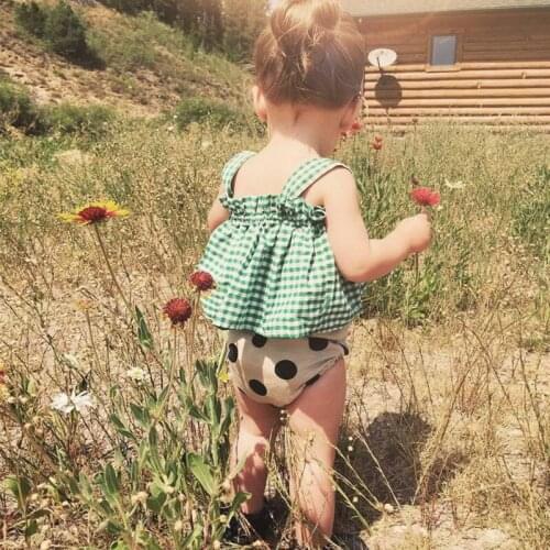 Newborn baby girls clothes Sleeveless Dress + underwear suit summer sun suit 0-12m