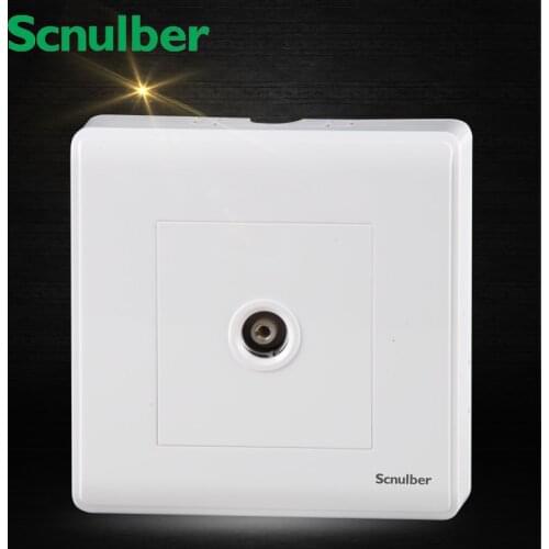 Single 86mmx86mm white surface mounted TV wall switch socket Outlet