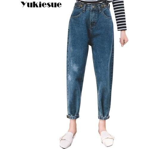 Autumn Harem Boyfriend Warm Jeans For Women Loose Thick Womens Fleece Jeans woman Winter Denim womens Pants Ladies Trousers