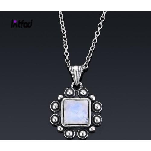 Natural Moonstone 925 Sterling Silver Jewelry Pendants Necklaces for Women Men Vintage Style Fashion Woman Pendants