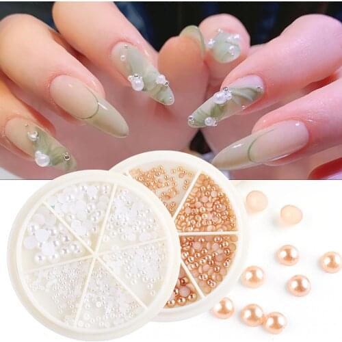 Multicolor Half Round 3D Imitation Faux Pearl DIY Nail Art Decals Manicure Decor Nail accessories слайдеры для ногтей 2020