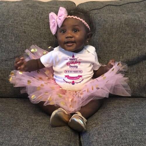 Happy Birthday Daddy Baby Short-sleeved Birthday Pink Tutu Cake Outfits Girls Dresses Cloth Suit Birthday Party Clothes Wear