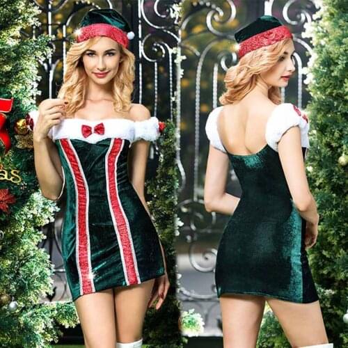 JSY Sexy Christmas Dress Cosplay Lingerie Set Uniform Erotic Women Underwear Sets Porno Costumes Sexy Role Play Outfit Clubwear