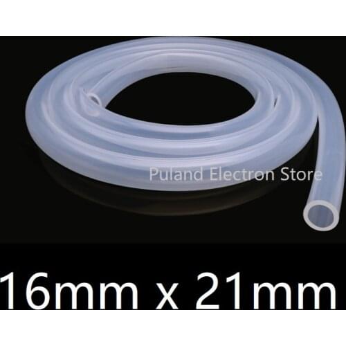 16*21 Silicone Tubing ID 16mm OD 21mm Food Grade Flexible Drink Tubing Pipe Temperature Resistance Nontoxic Transparent