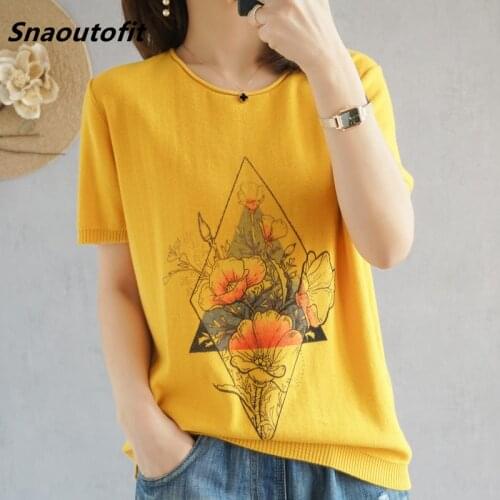Snaoutofit Women's Knitted T-shirts