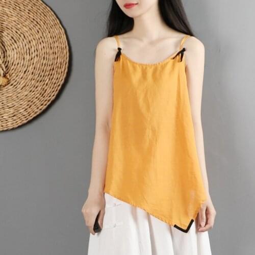 Traditional Chinese Clothing For Women Tank Top Female Asymmetric Vintage Oriental Style Clothing Ladies Chinese Tops TA1806