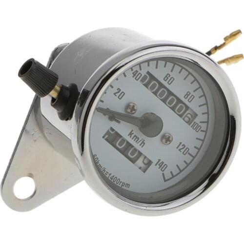Universal 12V Motorcycle Dual Odometer Speedometer KMH Guage Digital Silver Lightweight Portable Circle Design