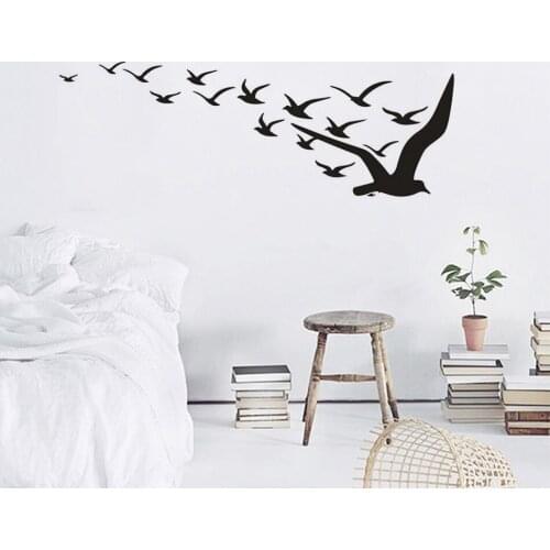Flying Birds Vinyl Wall Decal Home Living Room Wall Decor Birds Animals Migration Wall Sticker Vinyl Wild Goose Murals AZ675