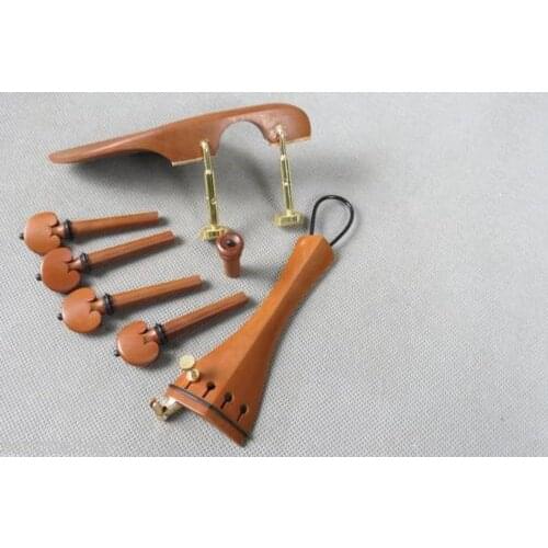 High quality 5 sets jujube wood violin fittings 4/4 #6645