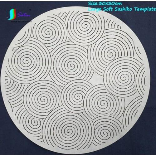 High Quality Large 30x30cm Creative Round Matte White Composite Soft Template DIY Dress Hand Embroidery Tool Sashiko Template