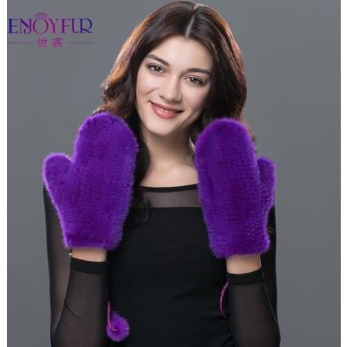 Winter women gloves genuine natural mink fur glove brand new fashion lovely mittens thick warm fur Gloves & Mittens