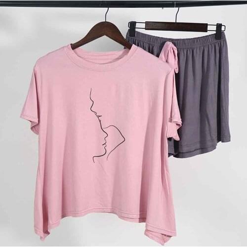 Women Clothing Sets Summer Plus Size Woman Pijama Set Two Piece Summer Loose Casual Streetwear Outfits Tracksuits Ladies Suit