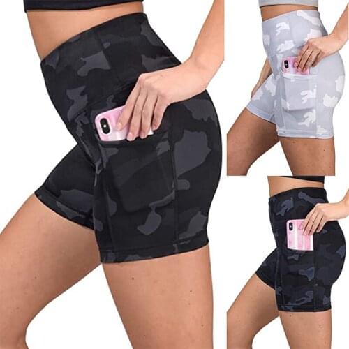Womens shorts High Waist Camouflage Shorts Summer Slim Yoga shorts Running Sports Shorts Workout Gym Shorts Woman leggings