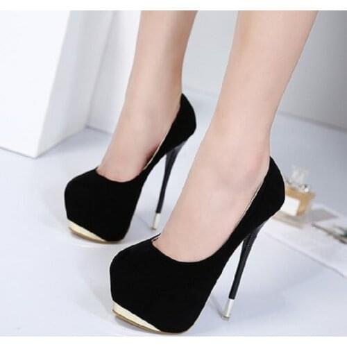 2021 new ladies European and American style high heels wild waterproof platform sexy shallow mouth high heels