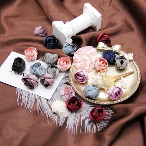 10pcs Korean Version of Diy Rose Flower Cloth Brooch Accessories Hand-burned Edge High-end Accessories Hairpin