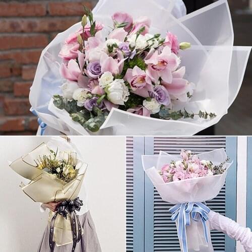 20pcs Korean Flowers Two-tone Paper Packaging Gift Wrapping Neutral Color Florist Wrapping Paper Flower Bouquet Supplies