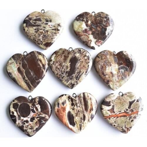 2020 Fashion heart shape high quality Natural flower onyx for jewelry making pendants 8pcs/lot wholesale free shipping