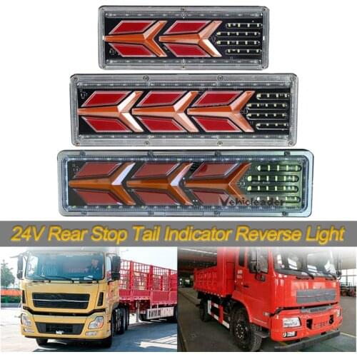 2x 24V Car Truck Tail Light Dynamic LED Turn Signal Rear Brake Lights Reverse Signal Lamp Trailer Lorry Bus Van Camper Caravan
