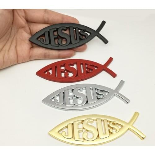 3D Metal Jesus Fish Symbol Logo Car Sticker Badge Emblem Tail Decal Motorcycle Car Accessories Automobiles car styling