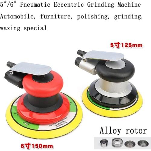 5"/6" Pneumatic Air Sander Polisher Tool Polishing Random Orbital Palm Machine Grinder for Car Paint Care Rust Removal