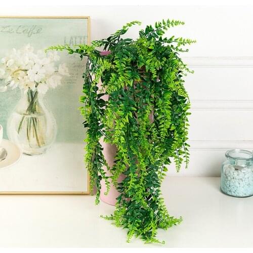 5Forks 85CM Artificial Hanging Flower Plant Simulation Rattan Leaves Branches Green Plant Ivy Leaf Home Wedding Decoration Plant
