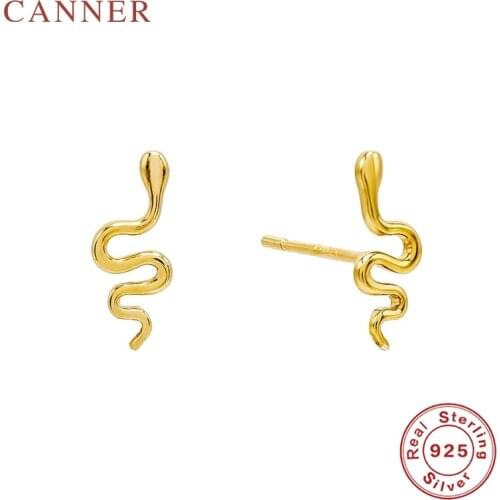 925 Sterling Silver Animal Stud Earrings for Women Simple Punk Snake Studs Earrings Fashion Jewelry Party Earings