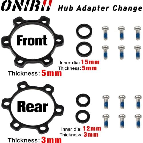 ONIRII Bicycle Boost Hub Adapter Change 12x142 to 148 15x100 to 110mm Bike Front Rear Spacer Washer 6 Bolt Axle 15mm 12mm