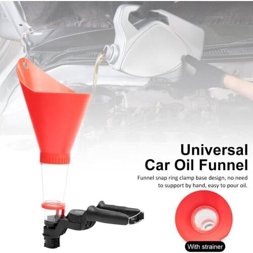 Car Plastic Funnel Detachable Universal Engine Oil Funnel With Clamp Base Bracket For Adding Oil To Auto Vehicles