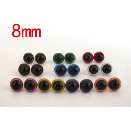 Free shipping!!!100pcs/lot 10color can choose 8mm round pupil crystal toy eyes