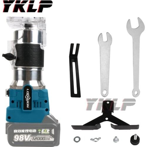 6 Speeds Brushless Cordless Electric Trimmer Hand Engraving Slotting Carving Trimming Machine Wood Router for 98V Battery