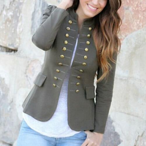 Women Solid Colors Double Breasted Blazers Office Slim Short Suit 2021 Spring Autumn New Fashion Multi Button Blazer Plus Size