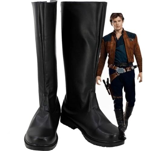 Solo A Star Story Han Solo Cosplay Shoes Boots Halloween Party Black Boots Movie Accessories Props Adult Men Shoes ver 2