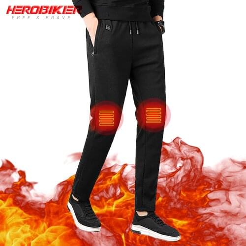 HEROBIKER New Motorcycle Pants Men USB Infrared Heating Riding Pants Moto Autumn Winter Leisure Electric Thermal Pants