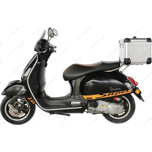 For Vespa GTS300 Motorcycle Trunk Tail Box Aluminum Luggage Box Storage Case Steel Bracket Removable