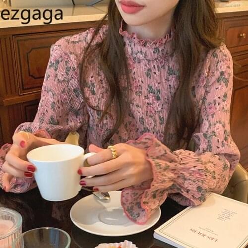 Блузки с воротником стойка Ezgaga China At AliExpress