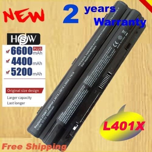 HSW New 6 Cells Laptop Battery For Dell XPS L401x L501x L502x L701x L702x L721x J70W7 JWPHF R795X WHXY3 R4CN5 fast shipping